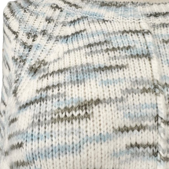 Ruby Road Sweater Women's OSFA White Light Blue Gray Knit LS Crew Neck Soft NWT - Picture 2 of 10